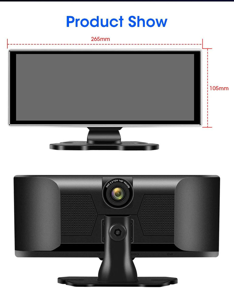 10/11.26 inch Dash Cam 4K Car DVR Wireless Carplay & Android Auto GPS Navigation Video Recorder Dashboard Dual Lens Wifi FM AUX