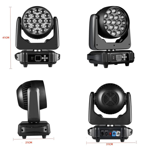 19x15W RGBW LED Moving Head Light - DMX512 Stage Lighting