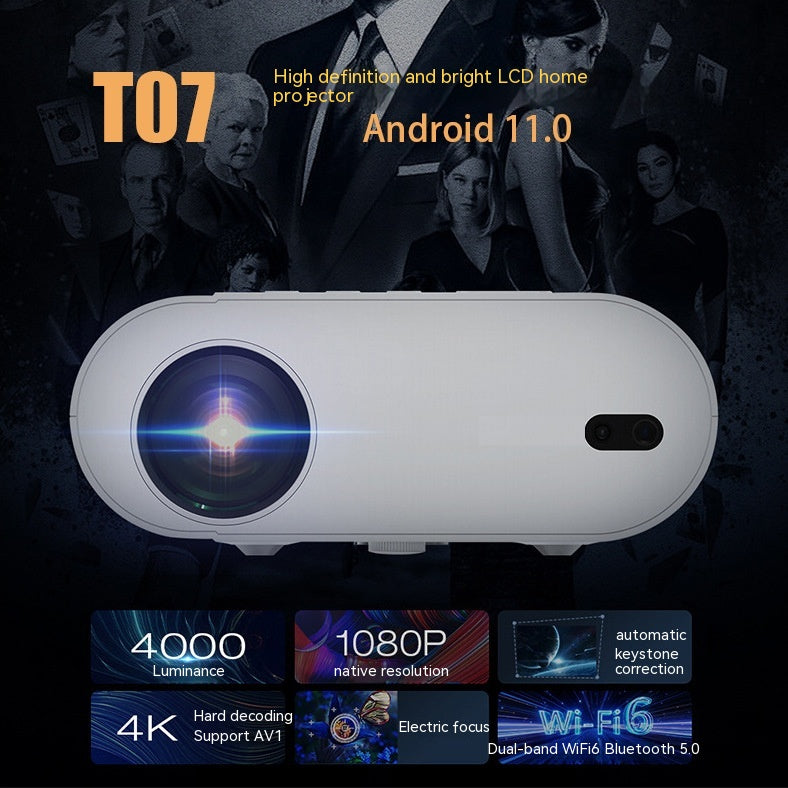 T07 Full HD Smart Projector - 320 ANSI Lumens Brightness
