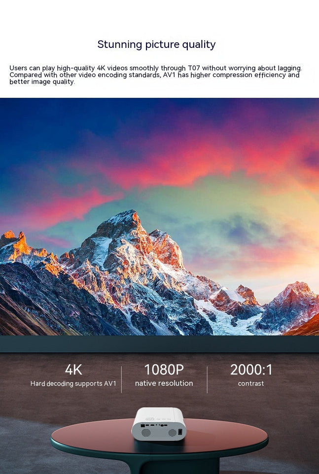 T07 Full HD Smart Projector - 320 ANSI Lumens Brightness