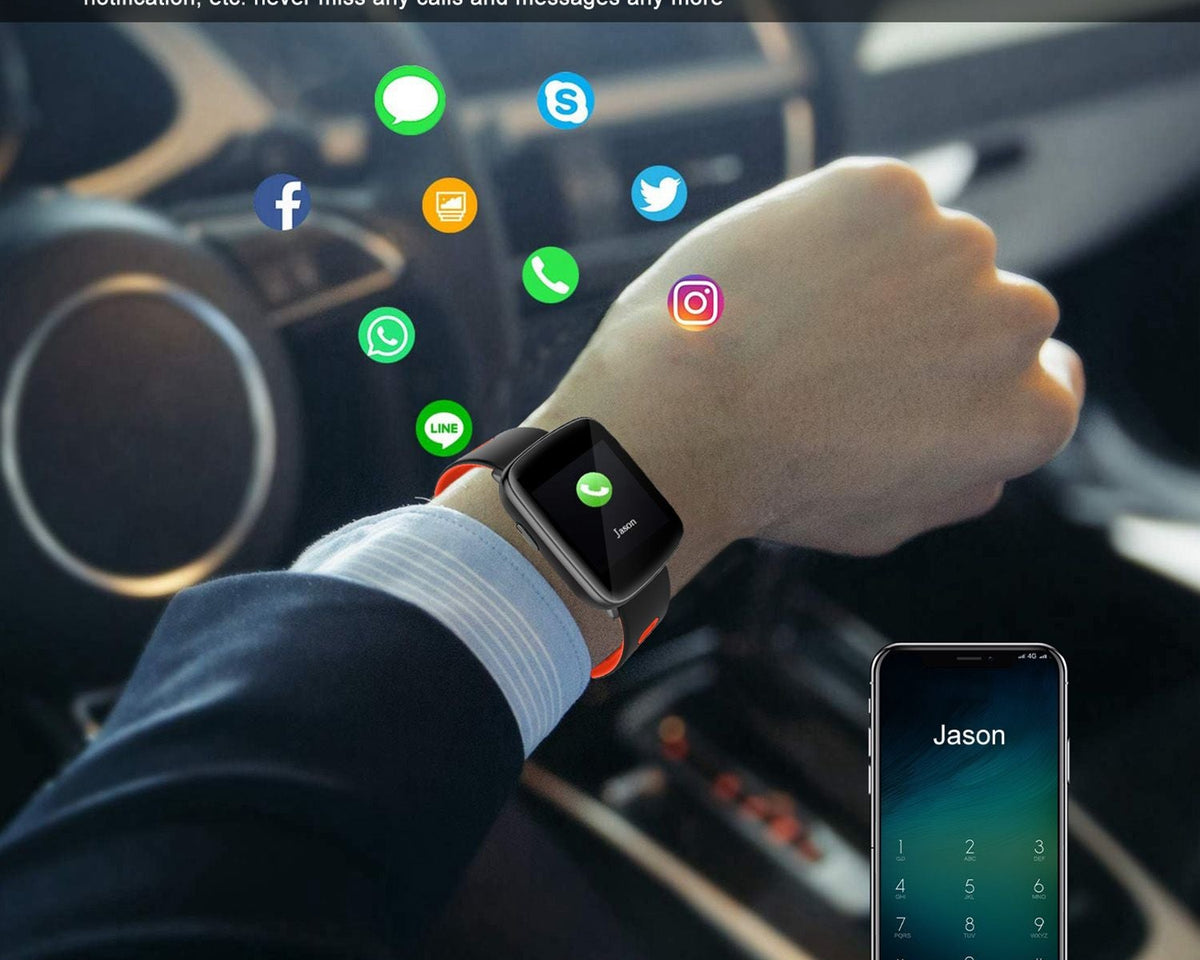 Smartwatch Fitness Tracker 1.54'' Color Screen IP68 Waterproof Activity Tracker