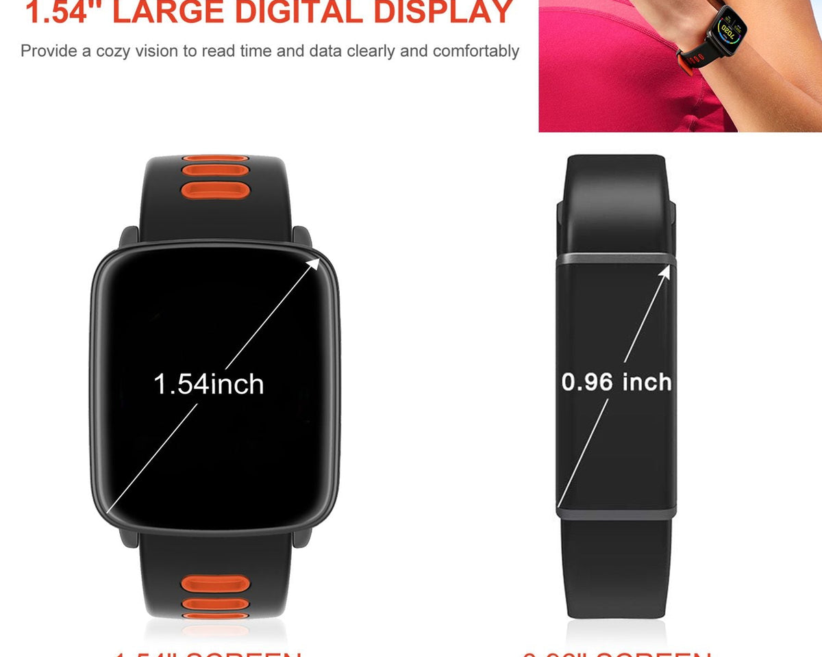 Smartwatch Fitness Tracker 1.54'' Color Screen IP68 Waterproof Activity Tracker