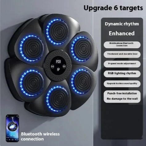 Smart Bluetooth wireless boxing fitness kit with LED targets and half-finger gloves for home workouts